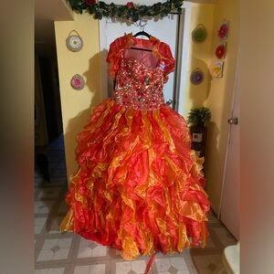 Red/Orange quinceañera dress!